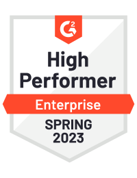 G2 Crowd Spring 2023 Enterprise High Performer
